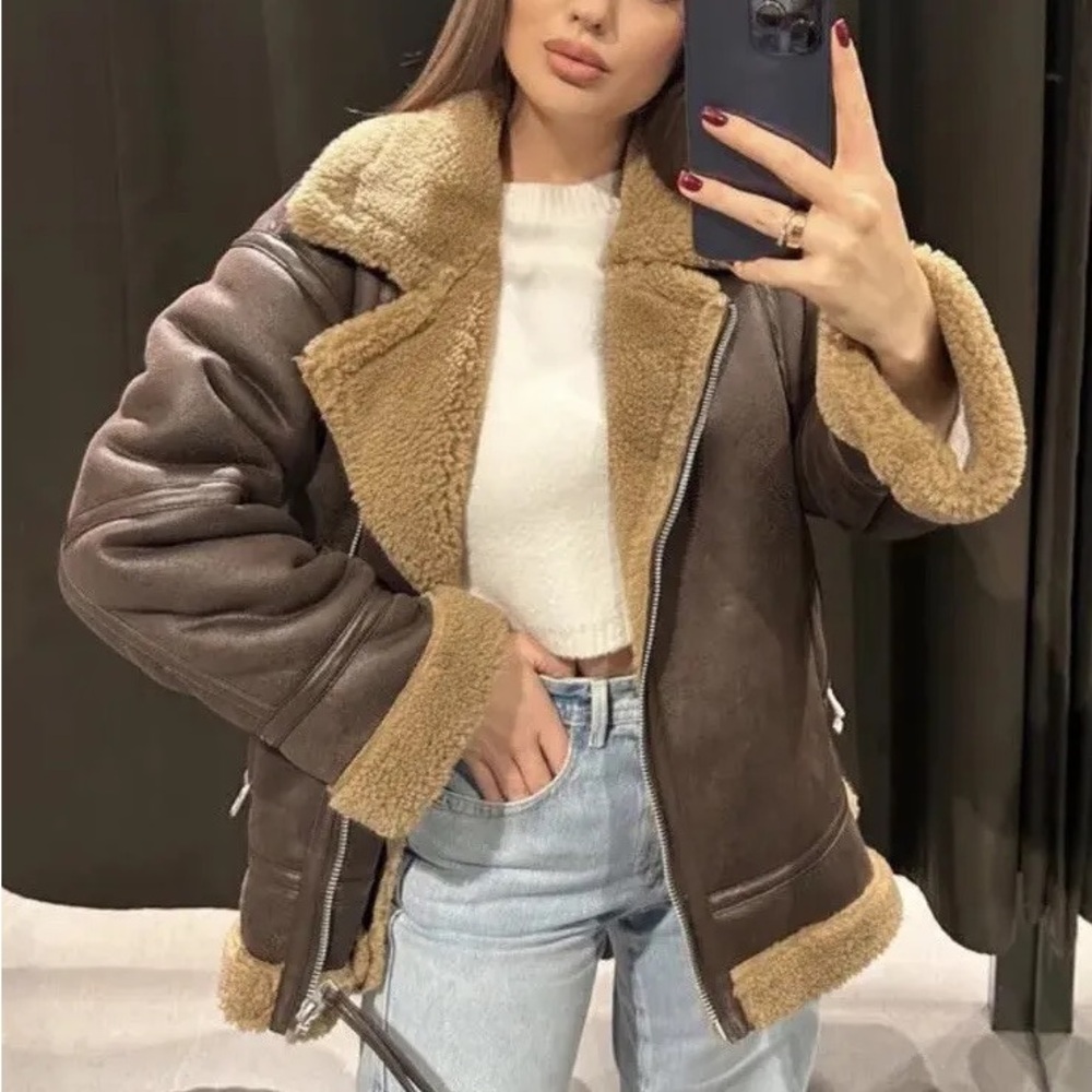 Zara Double faced jacket brown